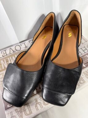 Anthropologie Sarto Tracy Flats black laid back leather everyday shoes